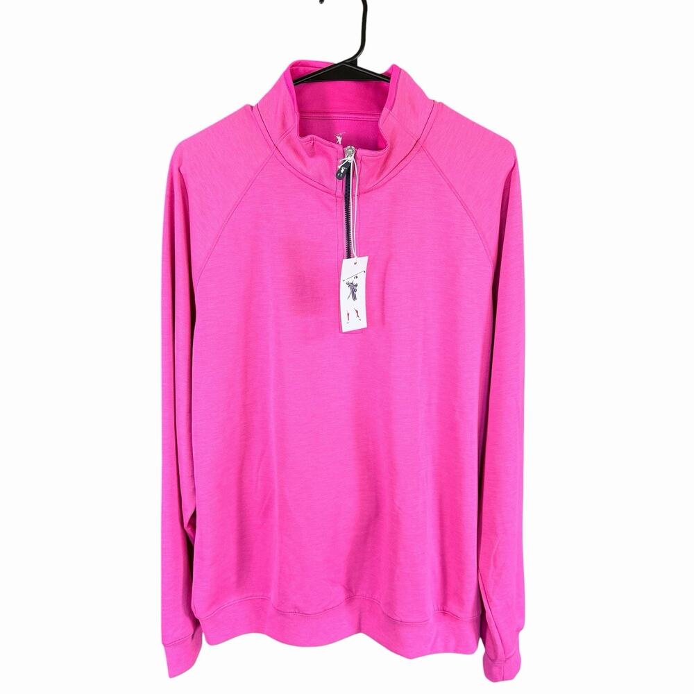 Fairway And Greene Mens The Valley 1/4 Zip Spa Pink Heather XL J1150 Layer NWT